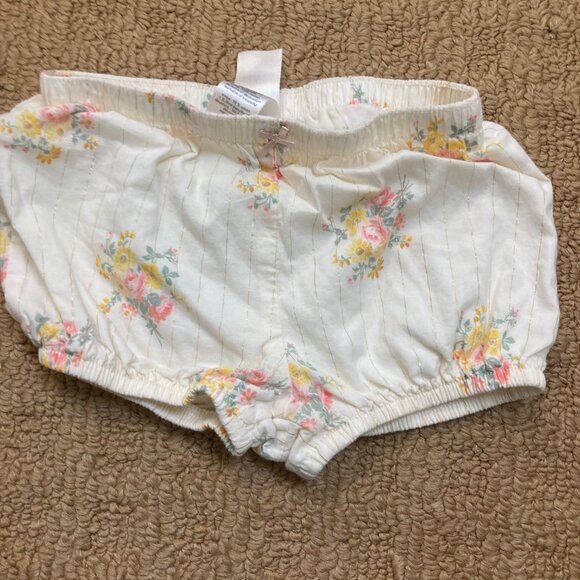 Baby B'Gosh Shorts Bloomers Toddler 12 months Floral Gold Glitter Bottoms - Picture 1 of 5